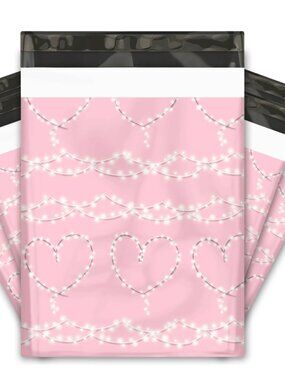 20 10x13 Heart Lights Designer Poly Mailers